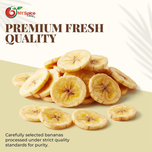 3 NY Spice Shop Dried Banana Chips - Pound Dehydrated Sweet Banana Chips Fruit Snacking - Thin Banana Slices For Baking