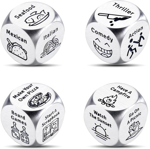 Anniversary Steel Gifts for Women Men 4 PCS Food Movie Couple Date