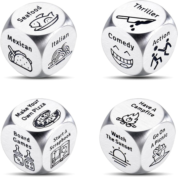 Anniversary Steel Gifts for Women Men 4 PCS Food Movie Couple Date