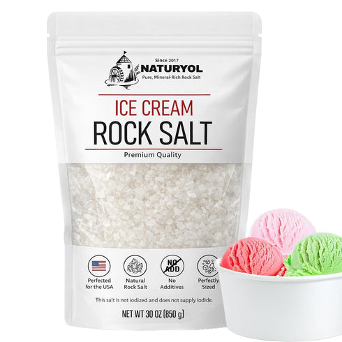 Rock Salt for Ice Cream by Naturyol, Non-Iodized Ice Cream Salt -
