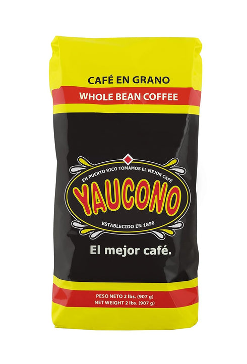 Yaucono Whole Bean Coffee in Bag, Medium Roast, Fresh From Puerto Rico,