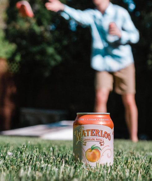 12 Oz (Pack 12) Waterloo Sparkling Water, Peach Naturally Flavored, Fl Cans of Zero Calories and Zero Sugar