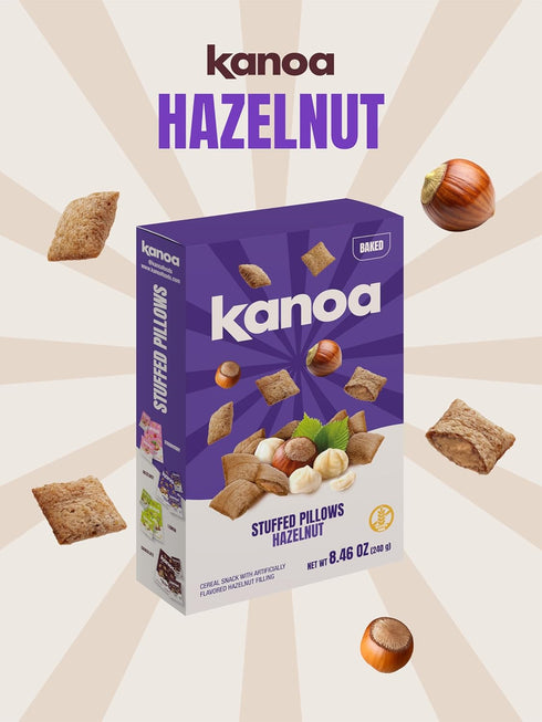 kanoa Hazelnut Filled Cereal Pillows - Gluten Free Breakfast