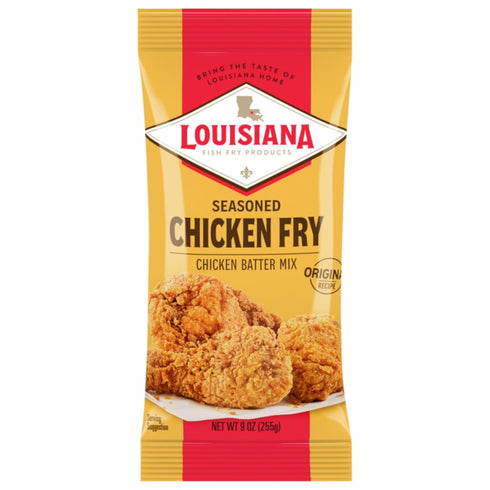 Louisiana Seasoned Chicken Fry Batter - 9 oz (Pack of 3) - Crispy Southern Coating Mix for Fried Chicken