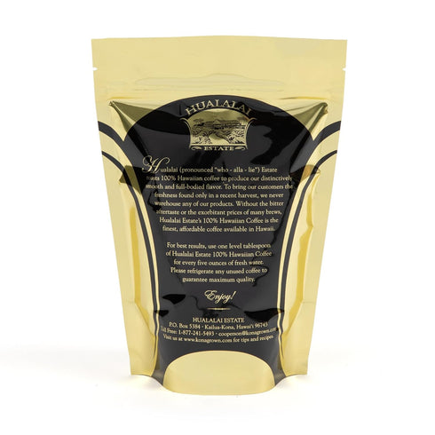 Hualalai Estate Whole Bean 100% Kona Coffee - Medium Dark Roasted, 7 oz, Pesticide-Free Gourmet Grade