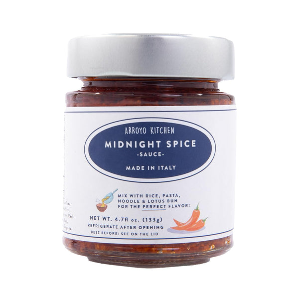 Arroyo Kitchen Midnight Spice Sauce, 4.7 fl. oz (1 Pack), Made in Italy, All Natural, Vegan, Oil Blend of Sundried