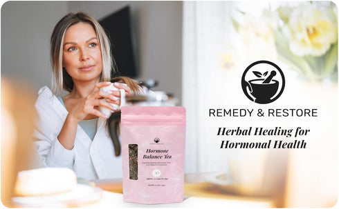 Remedy & Restore 1 Count Herbal Tea for Hormone Balance - Natural Menstrual Cycle Support, Spearmint Flavor, Loose