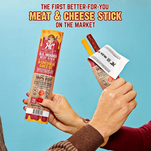 Generic 1.75 oz 10 Count 14g 100% Righteous Felon Craft Jerky O.G. Hickory Beef Sticks & Cheddar Cheese Combo, x