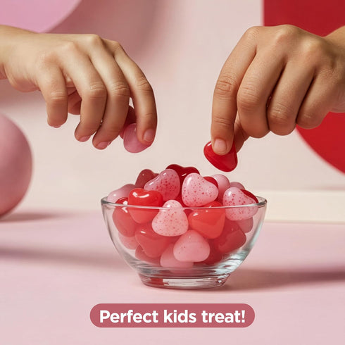 11 oz Valentines Day Candy Jelly Hearts Bag of Cherry, Strawberry & Watermelon Heart Shaped Jelly Candy Great