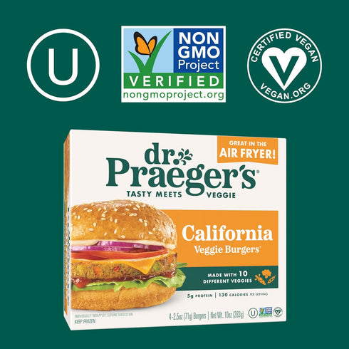 Frozen 2.5 4 Count Dr. Praeger's, California Veggie Burgers, Ounce