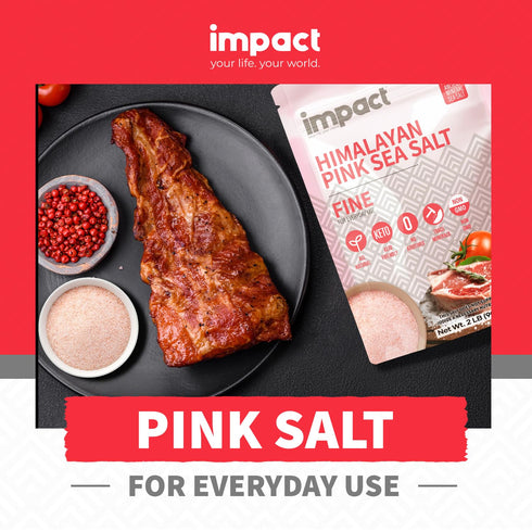2lb Impact - Fine Himalayan Pink Sea Salt - No Additives Rich in Trace Minerals Non-GMO Gluten-Free Ideal for Low-Carb