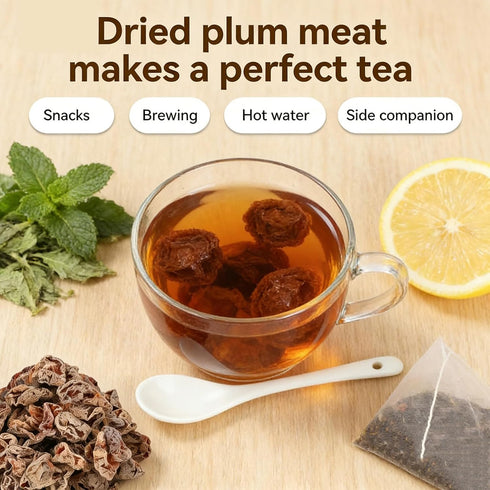 4OZ Salty Sweet Sour Dried Preserved Plums Seedless Dried Plum Meat Snack Made from Fresh Plums, Soft Plum Meat