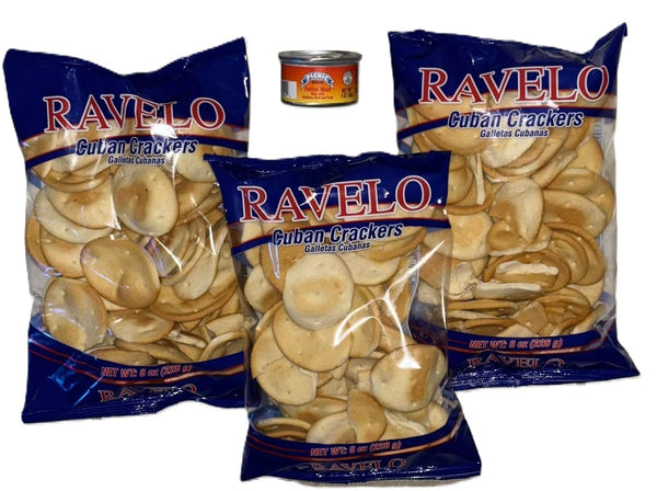 Generic Three Packs Of Ravelo Crackers Cuban Galletas Cubanas (8oz) and One Picnic