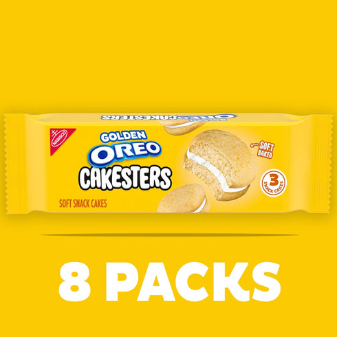 8-3.03 oz Packs OREO Golden Cakesters Soft Snack Cakes, Snack