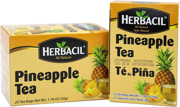 Herbacil Pineapple Tea, Herbal Blend with Dehydrated Pineapple Fruit, Caffeine-Free, All Natural,