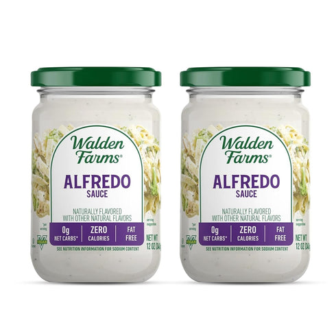 Walden Farms Light Alfredo Sauce, 12 oz. Jar (2 Pack) - Vegan, Keto Friendly, Perfect for Chicken, Pasta & More