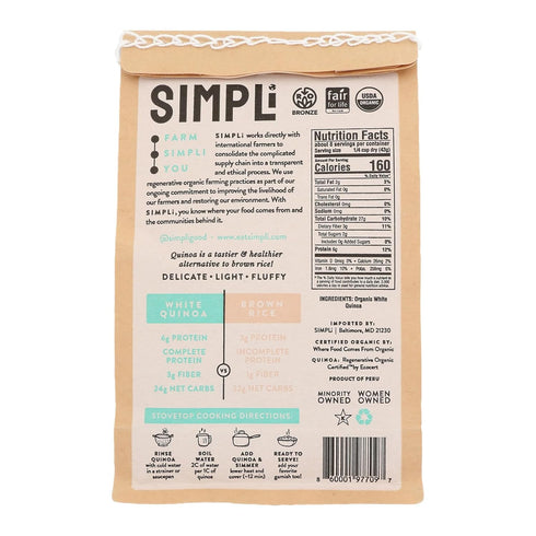 12 Simpli, Quinoa White Organic, Ounce