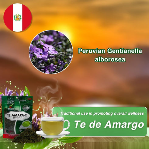 40g (1.4oz) Hanan Te de Amargo - Bitter Loose Leaf Tea for Liver Support & Wellness, Natural Herbal Tea from Peru
