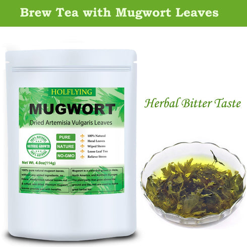 HOLFLYING 7.0oz(200g), 100% Dried Mugwort Leaves, Natural Artemisia Vulgaris Herbal Loose Leaves, Natural Mugwort Loose