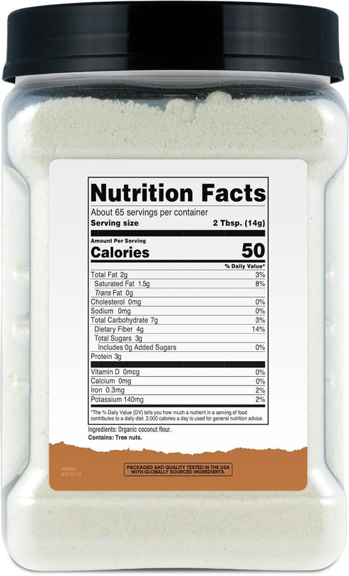 (2 LB) Nutricost Pantry Organic Coconut Flour - Gluten-Free, GMO-Free