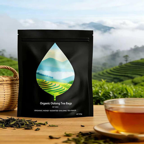 PipiTea Organic Oolong Tea Bags - Whole Leaf, (20 bags) 4g Selected