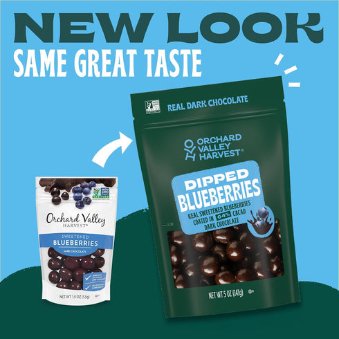 5 oz (Pack 1), Dark Chocolate Dipped Blueberries of Made With Real Sweetened Blueberries, Gluten Free, Non-GMO Project