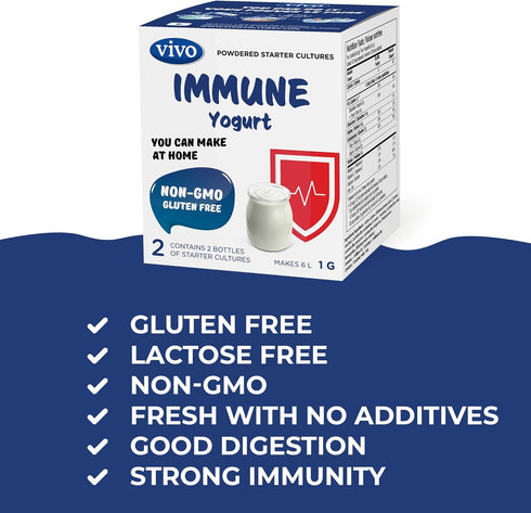 Immune (5 30 VIVO Yogurt Starter/Natural Boxes) Makes up to quarts of Yogurt