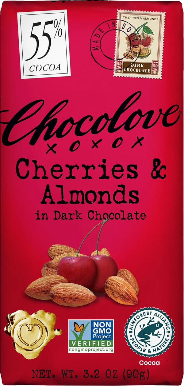 Chocolove Cherries and Almonds in Dark Chocolate, 3.2 oz