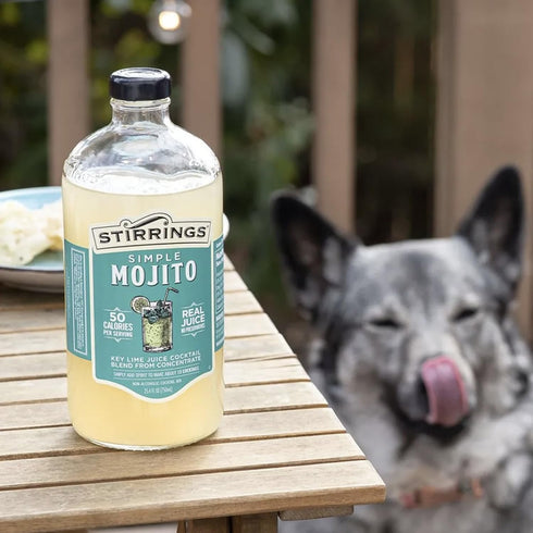 Stirrings Mojito Cocktail Mix 750ml Bottle - Real Juice, No Preservatives, 90 Calories