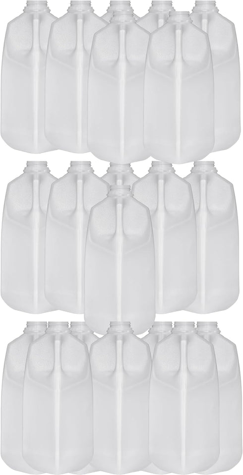 FIJIAN MADE 64 Oz (Pack 20 64 Oz Jugs Bottles Of x Ea) With White Tamper Evident Screw Caps Great for Homemade Juices
