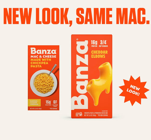 Elbows (Pack 6) Banza Chickpea Pasta Mac & Cheese High Protein Gluten Free Healthy Pasta Mac & Cheese, with White
