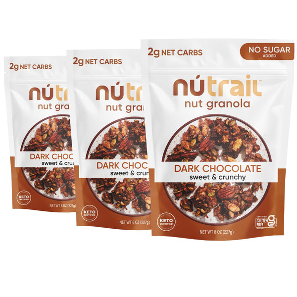 NuTrail Nut Granola Cereal, Dark Chocolate, No Sugar Added, Keto, Low Carb,