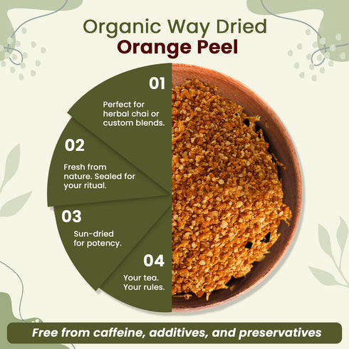 (16 Pack) Organic Way Dried Orange Peel Cut & Sifted (Citrus sinensis) - Pure, Single Ingredient Herbal Tea | Organic