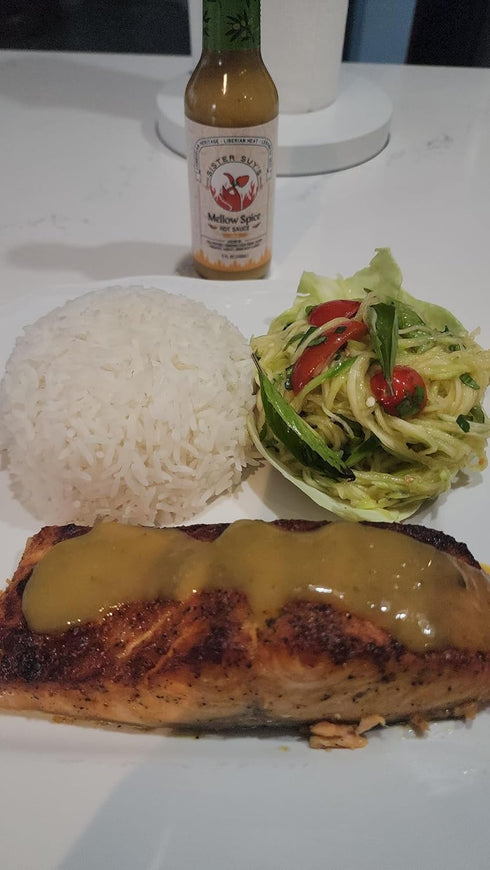 5oz, Sister Suys Mellow Spice Hot Sauce CambodianLiberianLebanese Blend, Spicy, Sweet, Tangy & Savory Yellow Sauce |