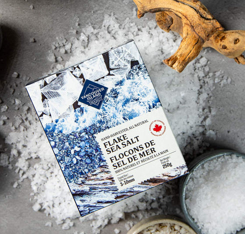 Flaky Sea Salt, 8.8 oz of Large Flake Salt, Hand Harvested on Vancouver Island, Perfect for Seasoning and Baking