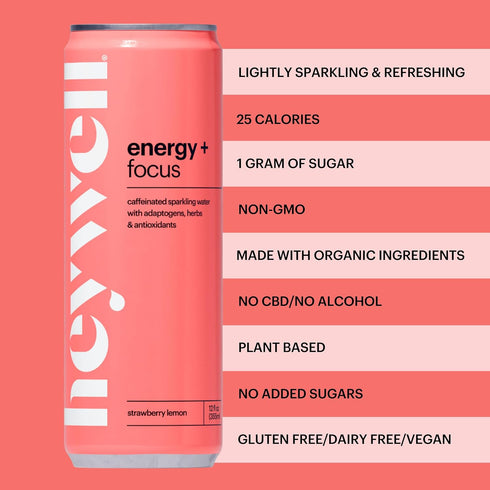 Pack 12 (Pack 12) Heywell Sparkling Adaptogenic Water, Variety Fluid Ounce of Includes - Lime, Grapefruit, Orange