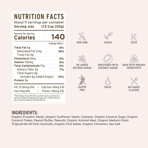 (6 48oz Purely Elizabeth, Cinnamon Peanut Butter, Keto Granola with MCT Oil, Grain-Free Ct, Bulk)