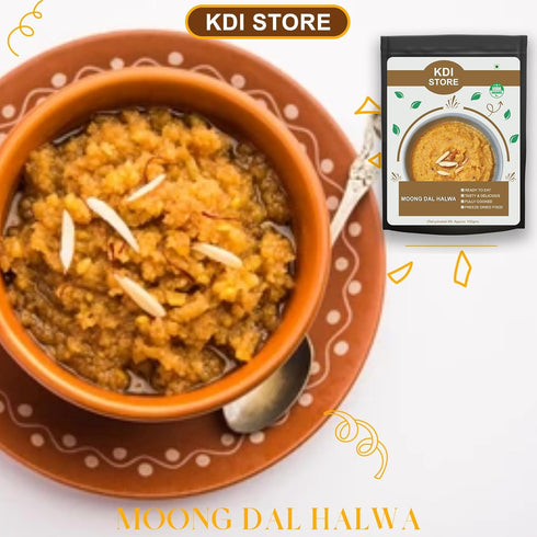 Store 55g KDI Moong Dal Halwa, Ready to Eat, Organic USDA Certified, Freeze Dried Indian Sweet, Fully Cooked