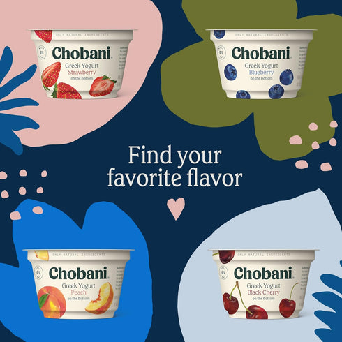 5.3oz 4-pack Chobani Non-Fat Greek Yogurt Peach on the Bottom