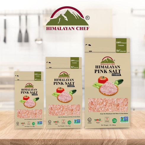 Coarse-2lbs/Each-6Pack,32 Himalayan Chef Pink Himalayan Salt, Ounce