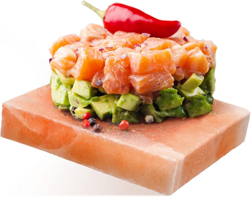 DOBADN 8"x8"x1.5" Himalayan Salt Block Cooking Plate, Square Easy Salt Slab and Grilling Stone for Grilling, Cooking