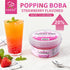 550g Frozen Soeos Strawberry Popping Boba, Bursting Boba Pearls for Bubble Tea, Yogurt, Desserts & Drinks