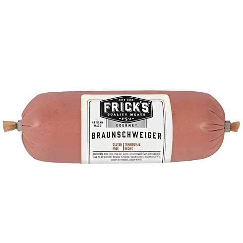 Fricks 1 lb/16 oz (3-Pack) Frick's Gourmet Braunschweiger German Liver Sausage, Authentic, Handcrafted Liverwurst
