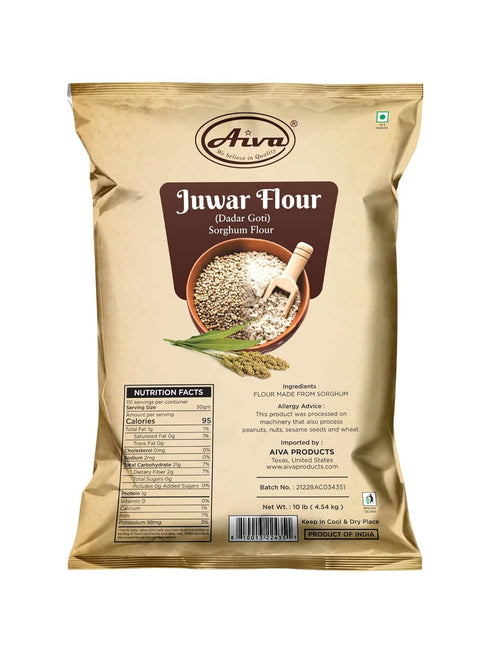 Aiva Sorghum Flour | Juvar Juwar Flour (2 LB Bulk) Premium flour