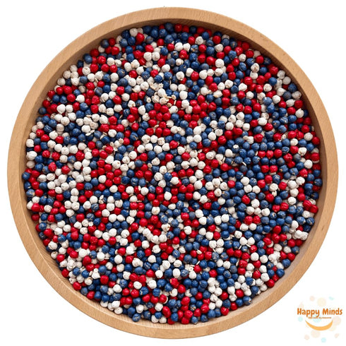 Happy Minds (4 4th Patriotic Sensory Bin Filler cups) | Red, White, and Blue Chickpeas | of July Sensory Play |