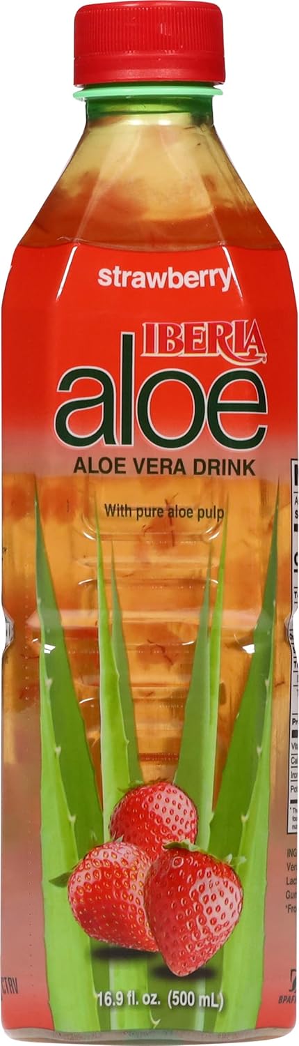Strawberry,16.9 Oz (Pack 8) Iberia Aloe Vera Juice Drink, Fl