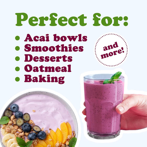 8 Food to Live Organic Freeze-Dried Acai Berry Powder, Ounces - Non-GMO, Kosher, Raw, Vegan, Unsweetened, Unsulfured