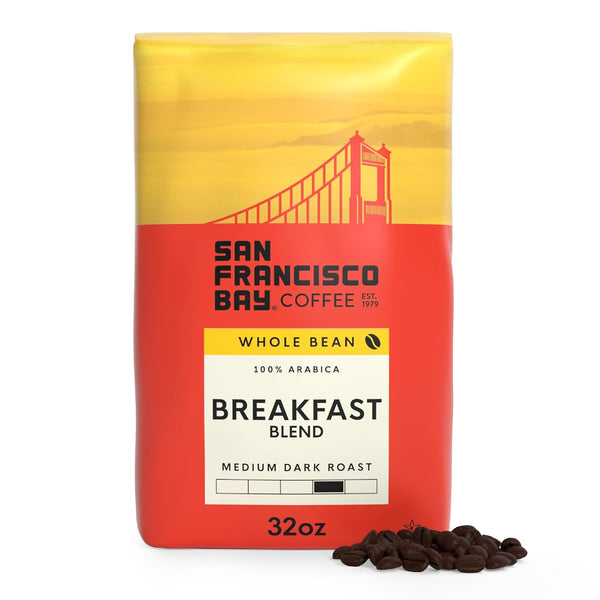 San Francisco Bay Coffee - Medium Roast Whole Bean Coffee - Breakfast