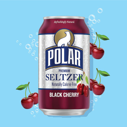 12 oz 24 pack Polar Seltzer Water Black Cherry, fl cans