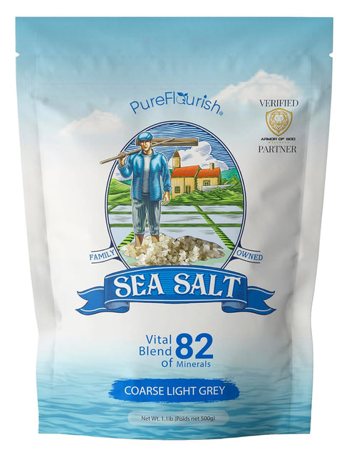 Pure Flourish Coarse Sea Salt 1.1 LB | Certified French Harvest & Import |